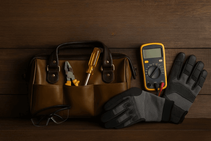HVAC tool bag with gloves, multimeter, and screwdriver – FieldGearHQ 2025